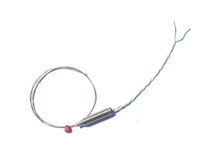 0.25mm Diameter Fast Response Mineral Insulated Thermocouple with Threaded Pot & PFA IEC Tails - Type K - Grounded Junction