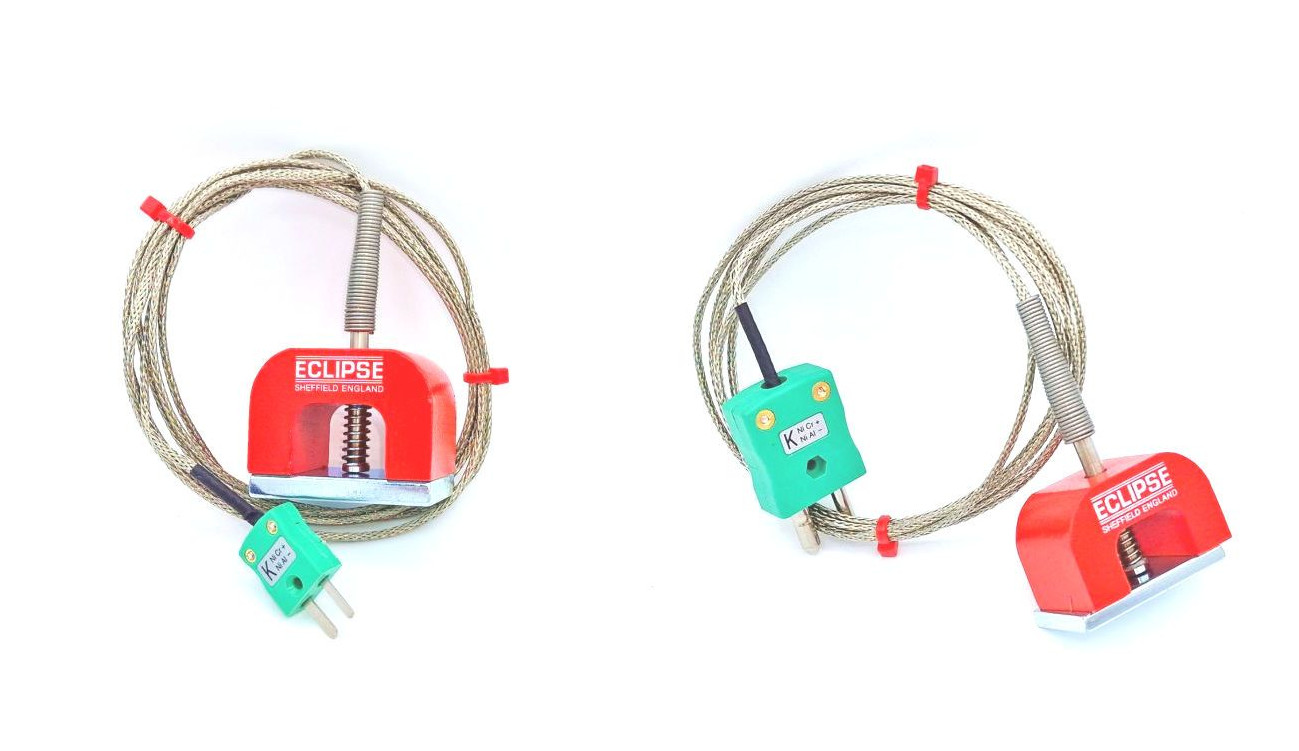 IEC Type K 11.8kg Pull Power (Horseshoe) Magnet Thermocouple, PFA Insulated Cable with Stainless Steel Over-Braid