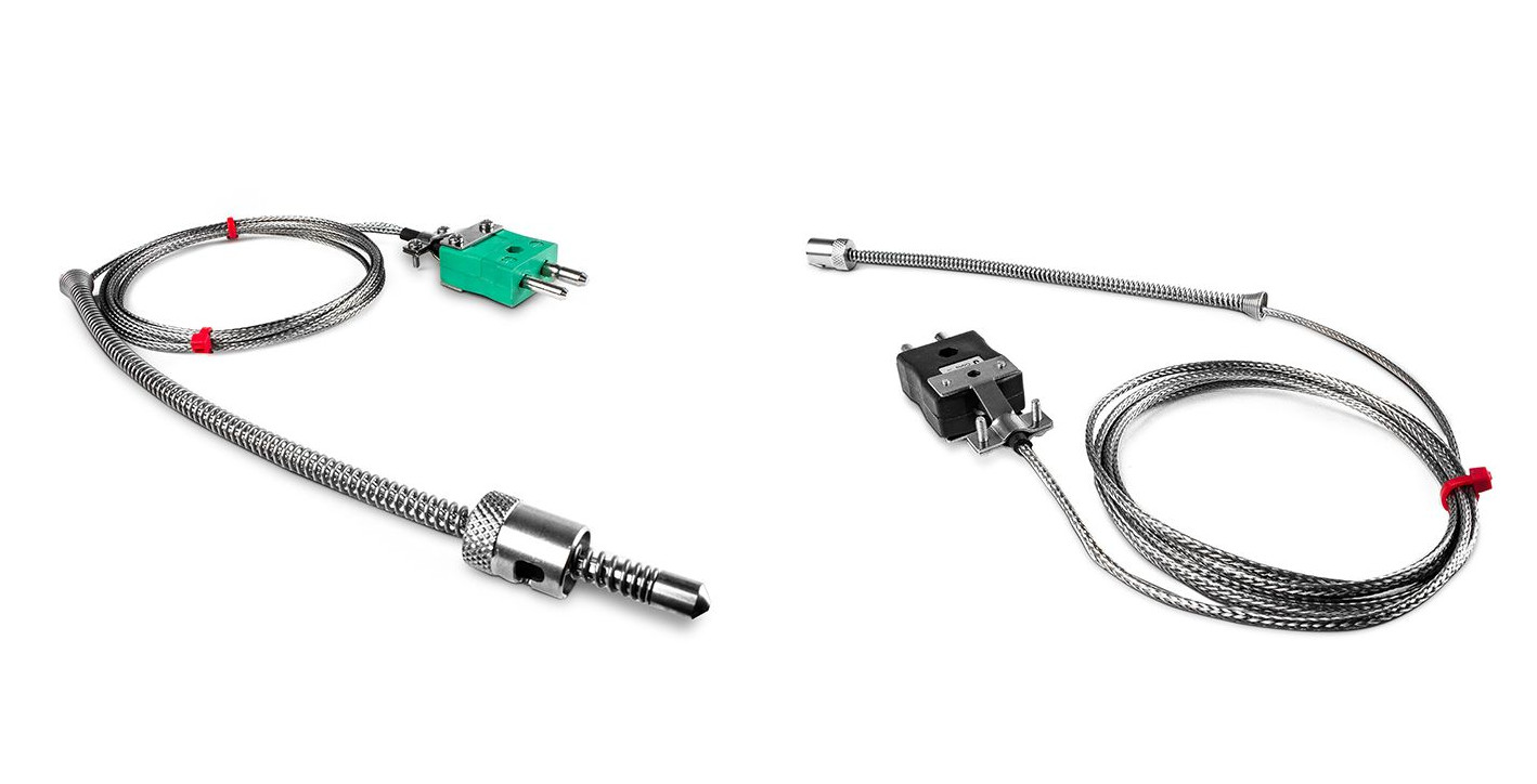 IEC Adjustable Bayonet Thermocouple, Glassfibre Stainless Steel Overbraided Cable