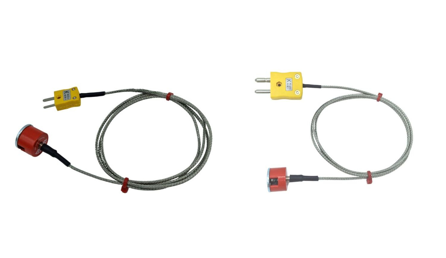 ANSI Type K 1.9kg Pull Button Magnet Thermocouple, PFA Insulated Cable with Stainless Steel Over-Braid