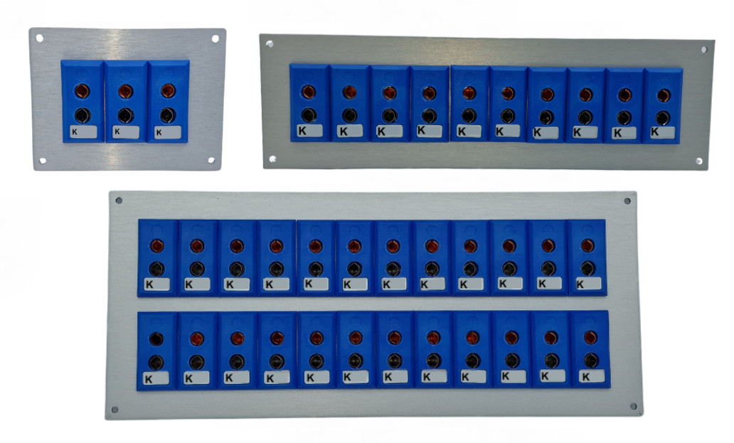Thermocouple Connector Aluminium Panel with Type K JIS Standard Sockets