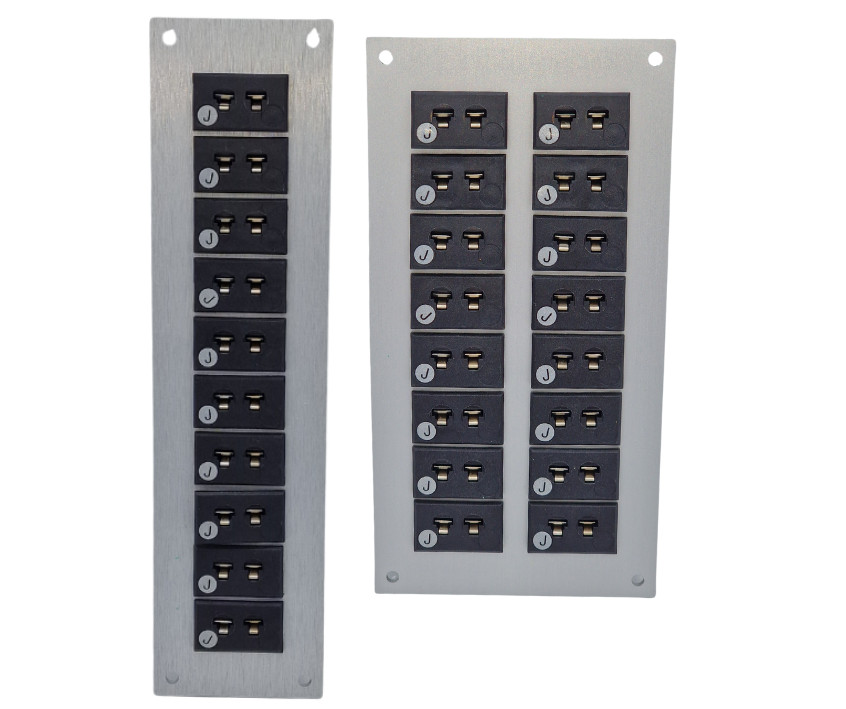 Thermocouple Connector Aluminium Panel with Type J ANSI Miniature Sockets
