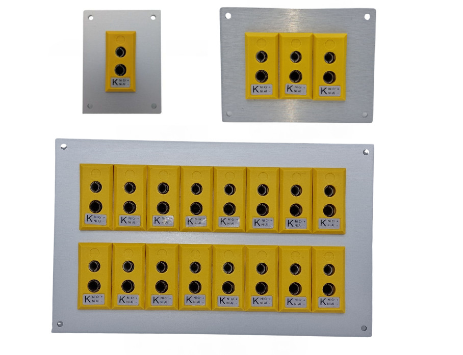 Thermocouple Connector Aluminium Panel with Type K ANSI Standard Sockets