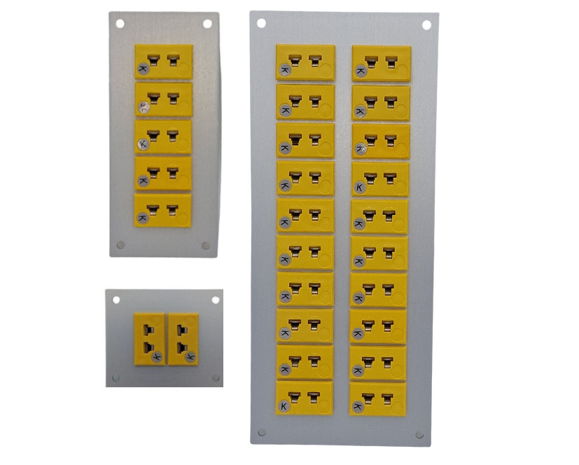 Thermocouple Connector Aluminium Panel with Type K ANSI Miniature Sockets