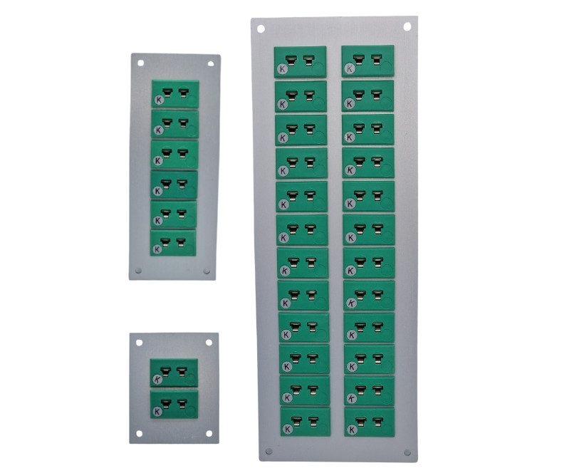 Thermocouple Connector Aluminium Panel with Type K IEC Miniature Sockets