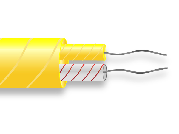 Glassfibre Flat Pair Thermocouple Cable / Wire ANSI