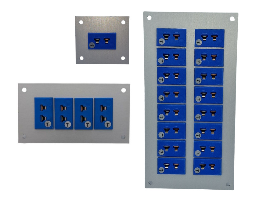 Thermocouple Connector Aluminium Panel with Type T ANSI Miniature Sockets