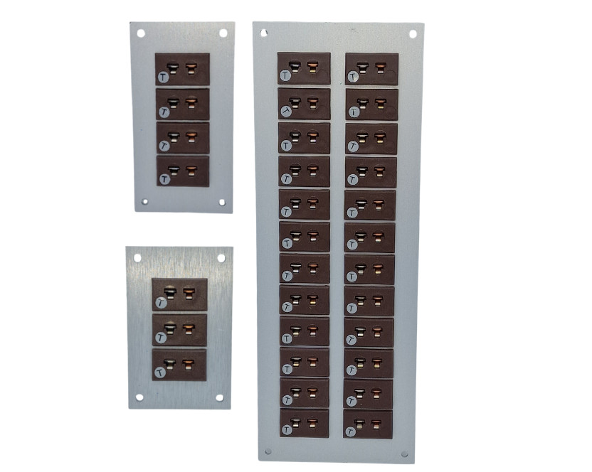Thermocouple Connector Aluminium Panel with Type T IEC Miniature Sockets