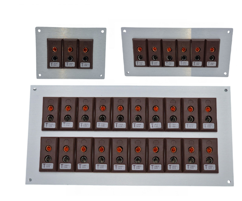Thermocouple Connector Aluminium Panel with Type T IEC Standard Sockets