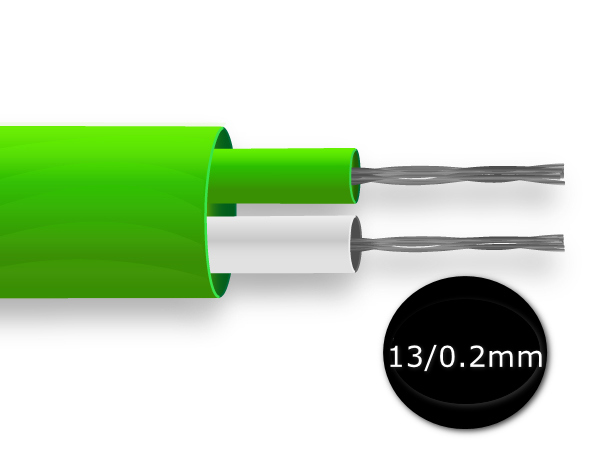 PVC Flat Pair Thermocouple Cable / Wire IEC - 13/0.2mm Strand