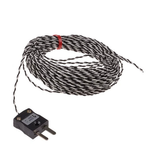 PTFE insulated Twin Twisted IEC Exposed Junction Thermocouple with Miniature Plug - Type J