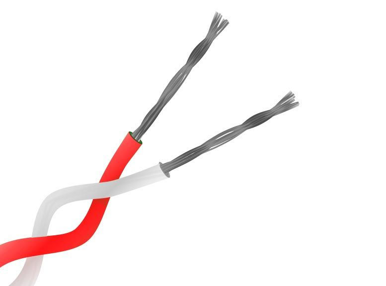 Type K PFA Insulated Twin Twisted Pair Thermocouple Cable / Wire (JIS) - 7/0.2mm Strand