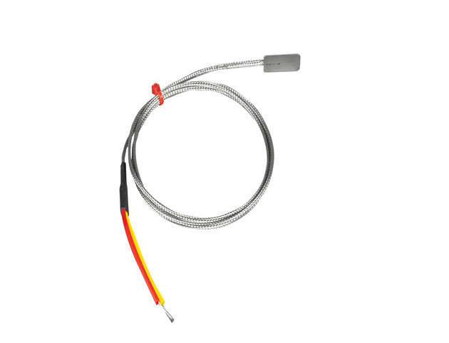 ANSI Leaf Thermocouple, Glassfibre insulated Cable with Stainless Steel Over-Braid Terminating in Bare tails