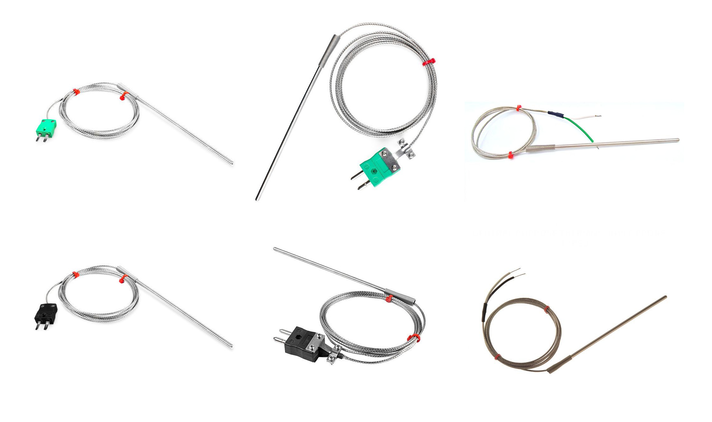 IEC General Purpose Thermocouple Probe, Glassfibre insulated Cable with Stainless Steel Over-Braid