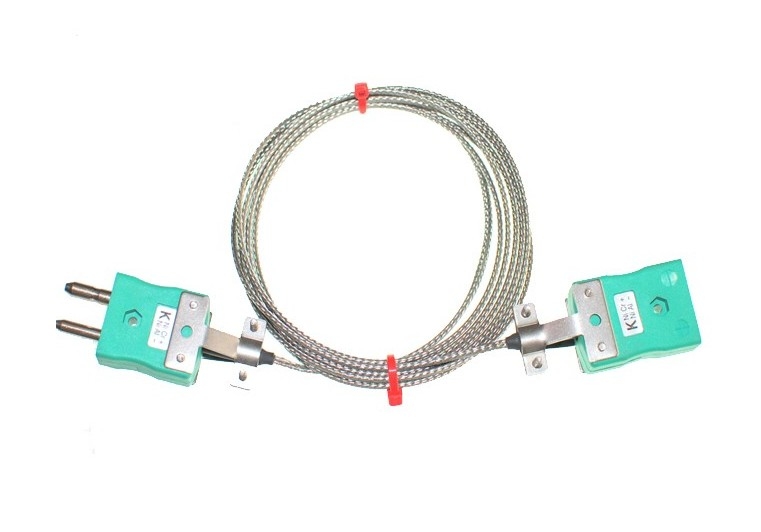 Glassfibre Insulated Cable / Wire with STANDARD Thermocouple Plugs & Sockets IEC