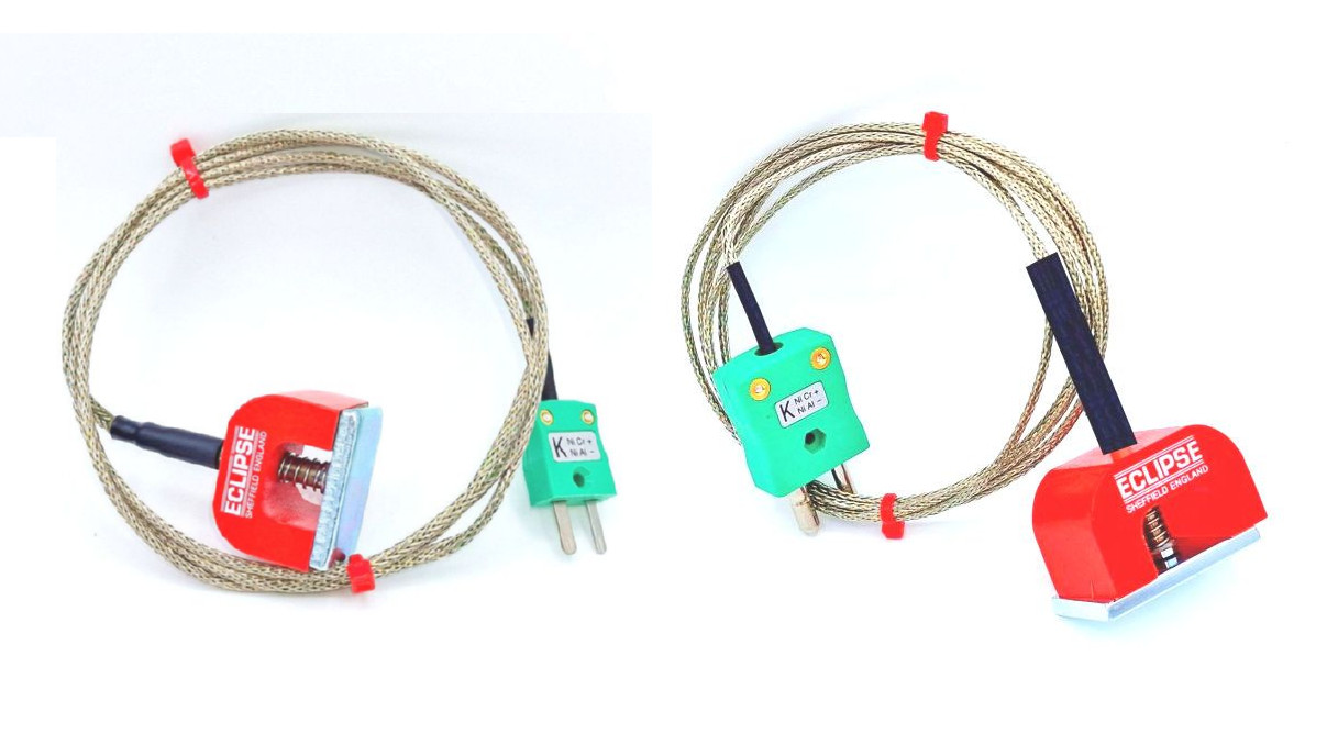 IEC Type K 4.5kg Pull Power (Horseshoe) Magnet Thermocouple, PFA Insulated Cable with Stainless Steel Over-Braid
