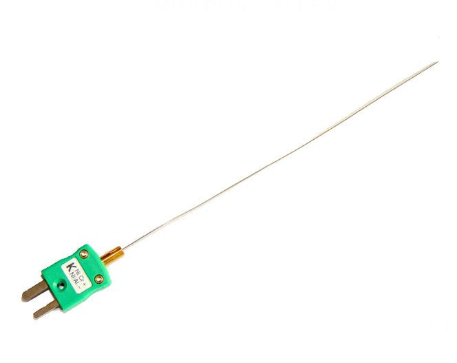 0.75mm Diameter Fast Response Thermocouple with Miniature IEC Plug - Grounded Junction