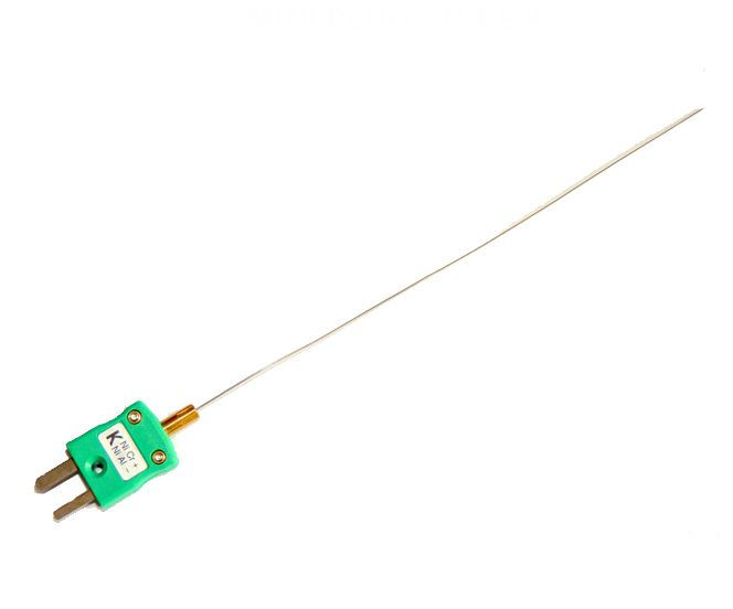 0.81mm Diameter Fast Response Thermocouple with Miniature IEC Plug - Insulated Junction