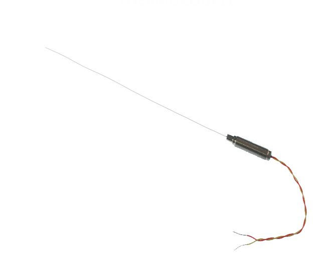 0.75mm Diameter Mineral Insulated Thermocouple with Threaded Pot & ANSI Tails