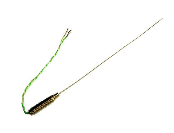 0.5mm Diameter Fast Respsone Thermocouple with threaded pot & tails IEC Type K - Grounded Junction