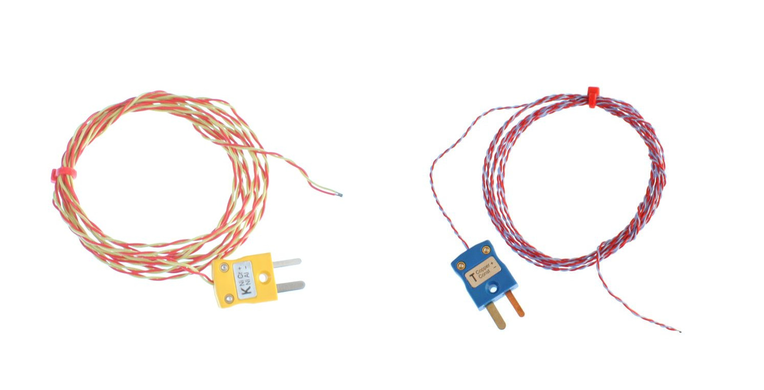 ANSI PFA insulated Exposed Junction Thermocouple with Miniature Plug