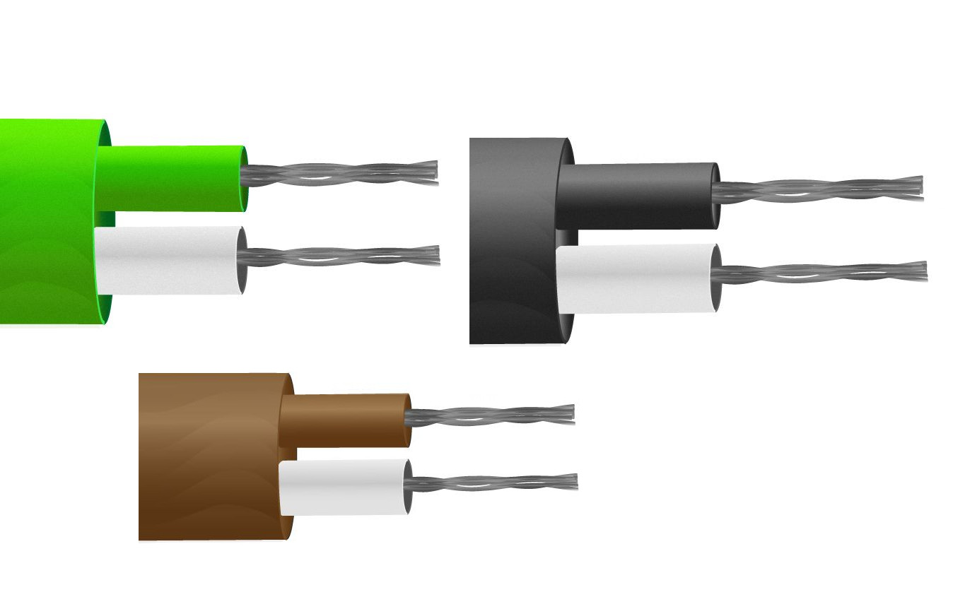 PTFE Flat Pair Thermocouple Cable / Wire IEC - 1/0.315mm Strand