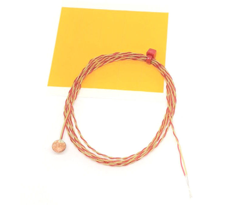 ANSI Fine Wire Disc Thermocouple, PFA with Miniature Plug - Type K with Bare Tails Termination
