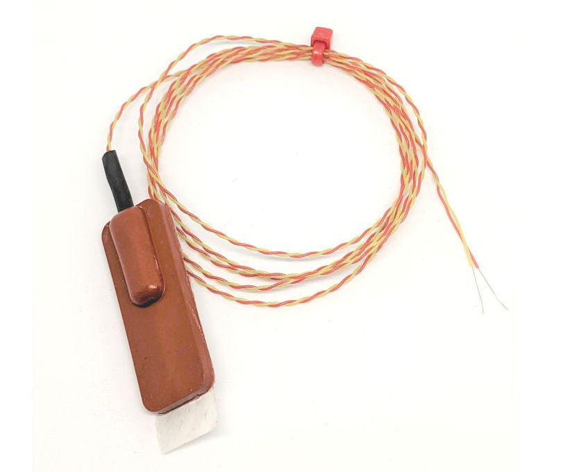 ANSI Silicone Rubber Patch Thermocouple, PFA Twin Twisted - Type K With Bare Tails Termination