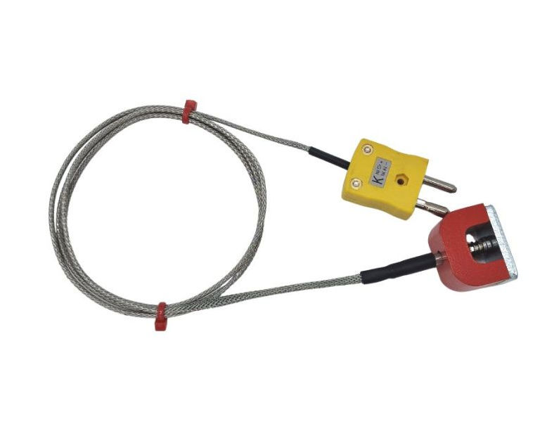 ANSI Type K 4.5kg Pull Power (Horseshoe) Magnet Thermocouple, PFA Insulated Cable with Stainless Steel Over-Braid Terminating in Standard Plug