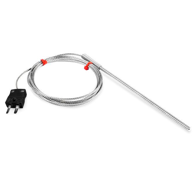 IEC General Purpose Thermocouple Probe, Glassfibre insulated Cable with Stainless Steel Over-Braid - Type J - Miniature Plug Termination