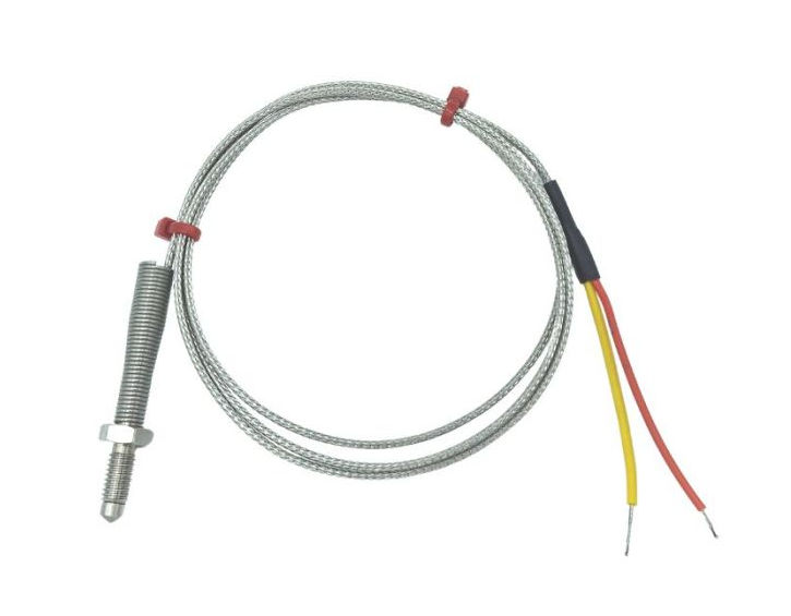 ANSI Nozzle Thermocouple, Glassfibre insulated Cable with Stainless Steel Over-Braid - Type K Terminating in Bare tails