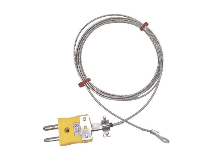 ANSI Washer Thermocouple, Glassfibre insulated Cable with Stainless Steel Over-Braid Terminating in Standard Plug
