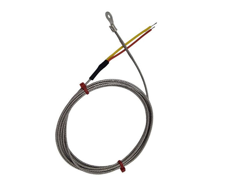 ANSI Washer Thermocouple, Glassfibre insulated Cable with Stainless Steel Over-Braid Terminating in Bare tails