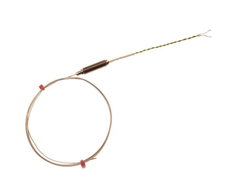 IEC Mineral Insulated Thermocouple with Threaded Pot and 100mm of PFA insulated Twin Twisted IEC lead - Type T