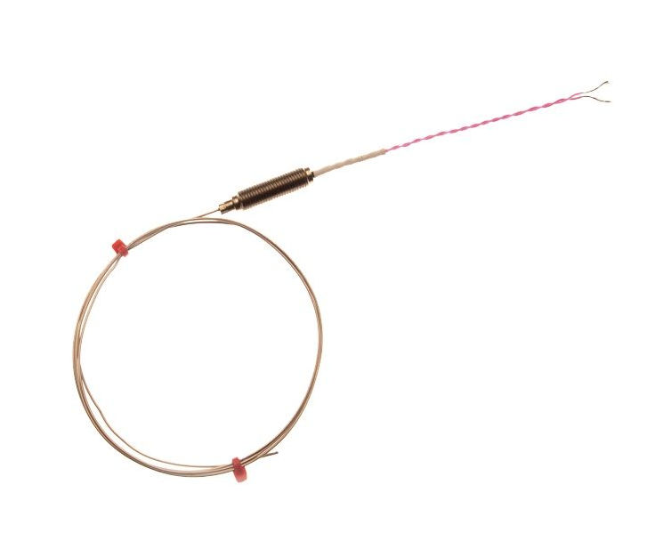IEC Mineral Insulated Thermocouple with Threaded Pot and 100mm of PFA insulated Twin Twisted IEC lead - Type N
