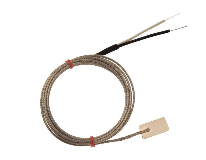 IEC Leaf Thermocouple, Glassfibre insulated Cable with Stainless Steel Over-Braid - Type J with Bare Tails Termination