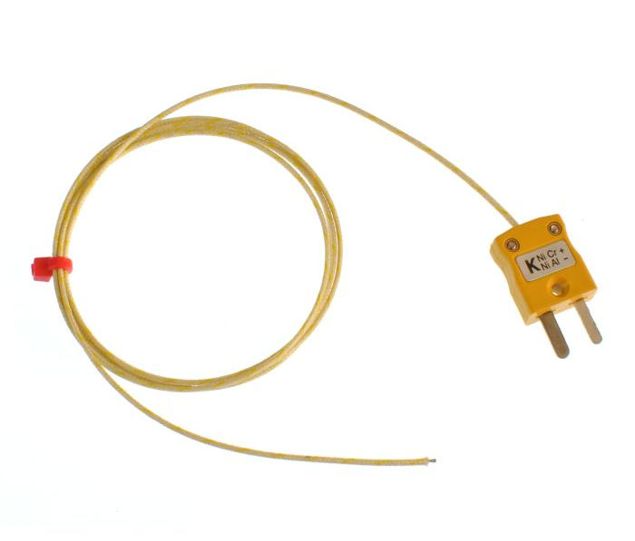 ANSI Glassfibre insulated Exposed Junction Thermocouple with Miniature Plug