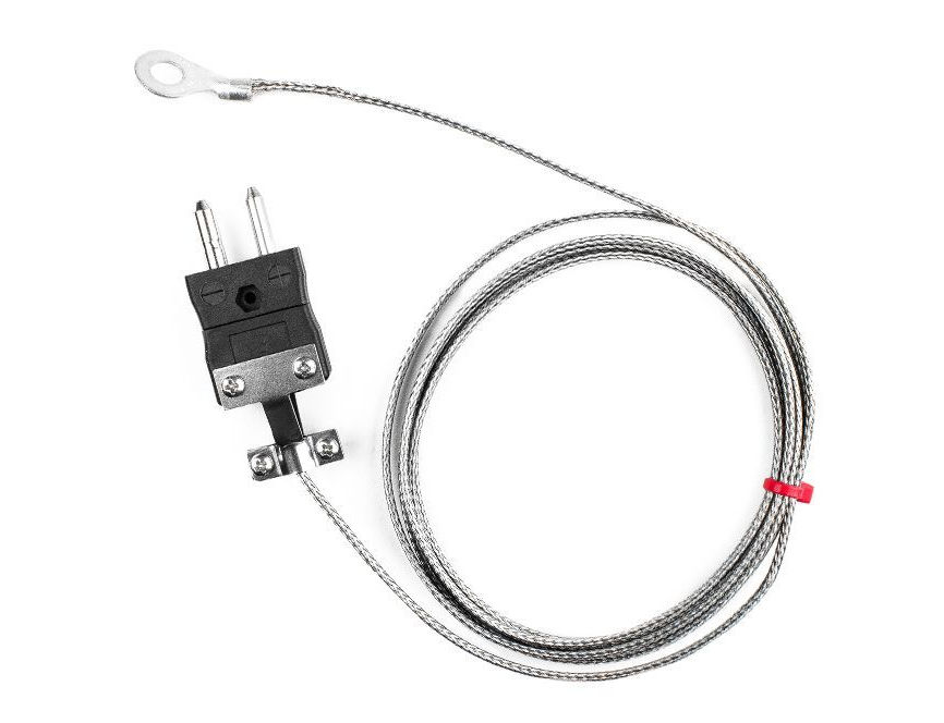 IEC Washer Thermocouple, Glassfibre insulated Cable with Stainless Steel Over-Braid Type J with Standard Plug Termination