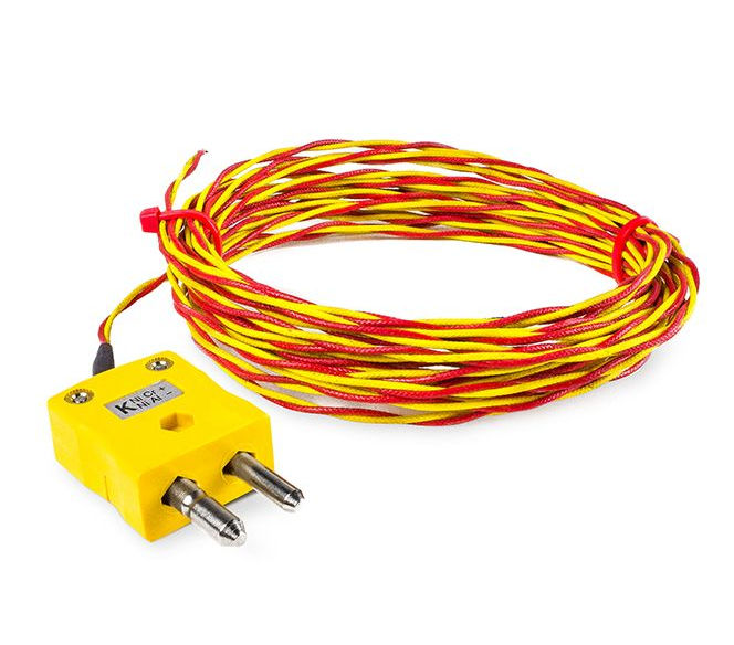 ANSI High Temperature Glassfibre Twin Twisted Exposed Welded Tip Thermocouple Type K with Standard Plug Termination