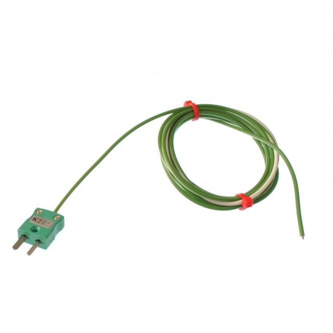 Exposed Junction Thermocouple Type K, 1/0.376mm Single Shot PTFE with Miniature Plug