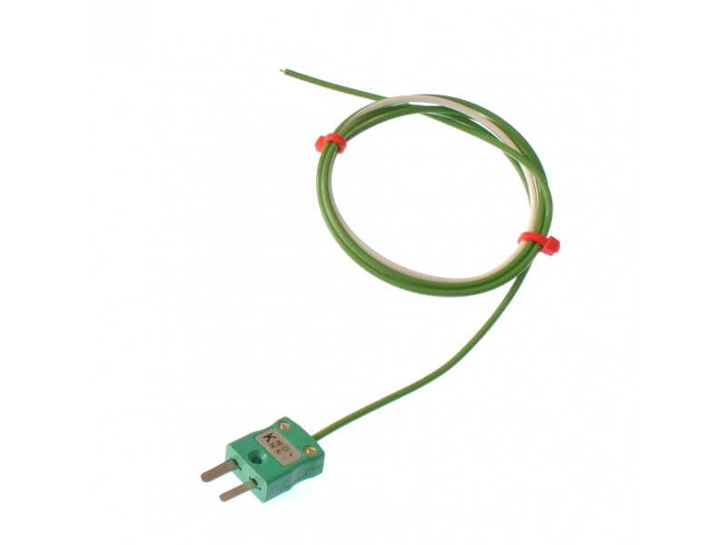 Exposed Junction Thermocouple Type K, 1/0.376mm Single Shot PTFE with Miniature Plug