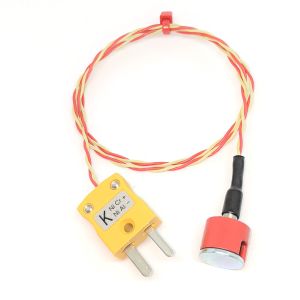ANSI Type K 0.7kg Pull Button Magnet Thermocouple, PFA Insulated with Miniature Plug - 1M