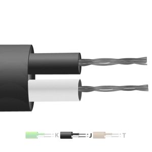 Type J PTFE Insulated Flat Pair Thermocouple Cable / Wire (IEC)