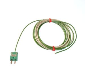 PTFE Single Shot IEC Exposed Junction Thermocouple with Miniature Plug - Type K - 5M Cable Length