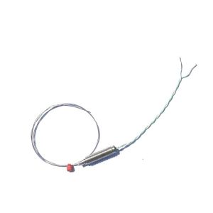 0.25mm Diameter Fast Response Mineral Insulated Thermocouple with Threaded Pot & PFA IEC Tails - Type K - Grounded Junction - 250mm