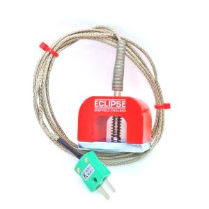 IEC Type K 11.8kg Pull Power (Horseshoe) Magnet Thermocouple, PFA Insulated Cable with Stainless Steel Over-Braid Terminating in Miniature or Standard Plug