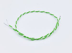 PTFE insulated Twin Twisted IEC Exposed Junction Thermocouple with Bare Tails - Type K - 300mm Cable Length