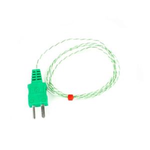 IEC Exposed Junction thermocouple PFA Insulated Twin Twisted with Moulded-on Plug - Type K - 1/0.5mm - 3M Length