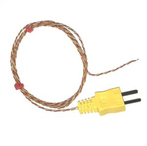 PFA Insulated ANSI Exposed Junction thermocouple with Moulded-on Plug - Type K