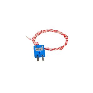 JIS Type K Exposed Welded Tip Thermocouple 1/0.2mm PFA Twin Twisted Cable with Miniature Plug 2m